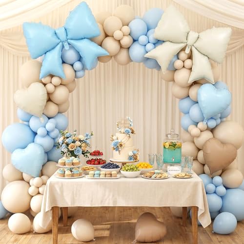 Image of 12 Pcs 18 Inch Heart Balloons and 38 Inch Bow Balloons, Large Foil Bow Heart Balloon Bow Party Decorations for Birthday Baby Shower Valentines Wedding Party