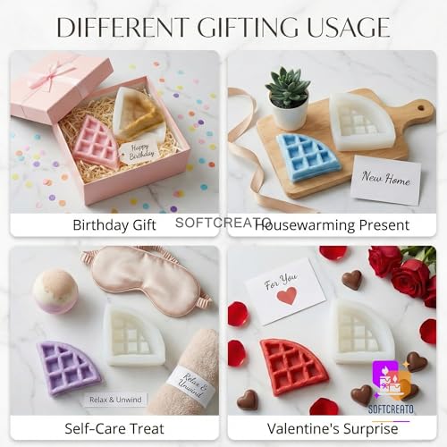 Image of Silicone Candle Mould Triangle Waffle Cake Slice | Decorative Dessert Shape | Candle Making Mould for Wax, Resin, Soap | Aesthetic Food Theme Craft (Waffle Triangle)