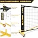 Portable Pickleball Net Set with Wheels, Regulation Size 22 FT & Half Court 11 FT, Steady Metal Frame Pickle Ball Net Set System with Carry Bag for Backyards, Driveways, and Garages (Black&Yellow)