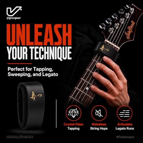 Image of Gruv Gear Fret Wrap & Guitar Mute Matt Heafy EE Edition, Fretwrap for Acoustic, Electric & Bass | String Dampener Recording, Tapping & Practice Accessory (1 Pack, Small Matt Heafy EE Edition, Fits 4
