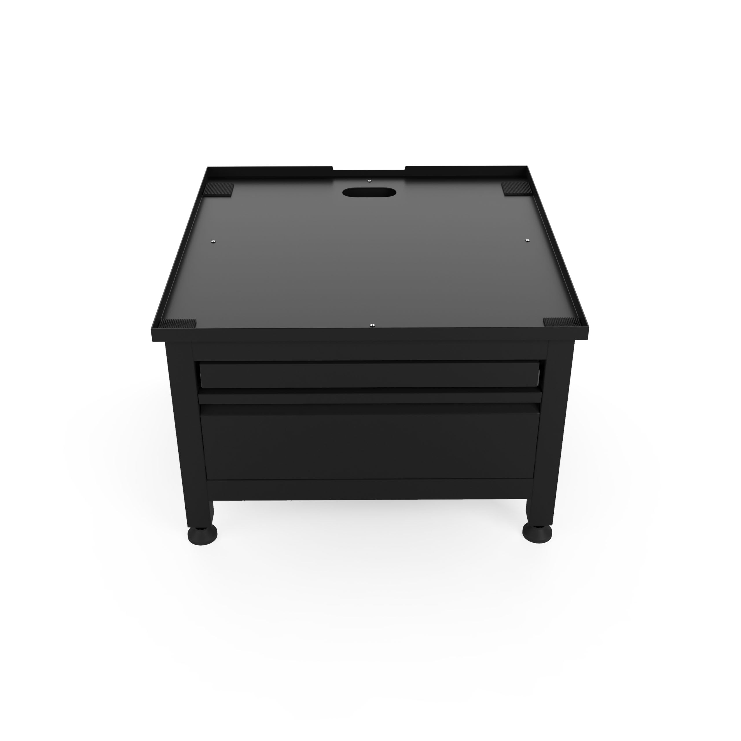 Waschmaschinen Untergestell mit Schublade und Ablage - Waschmaschinenunterschrank - Waschmaschinen Podest - Schwarz - Universell - 65x60,5 (LxB) - Inklusive Wandbefestigungen