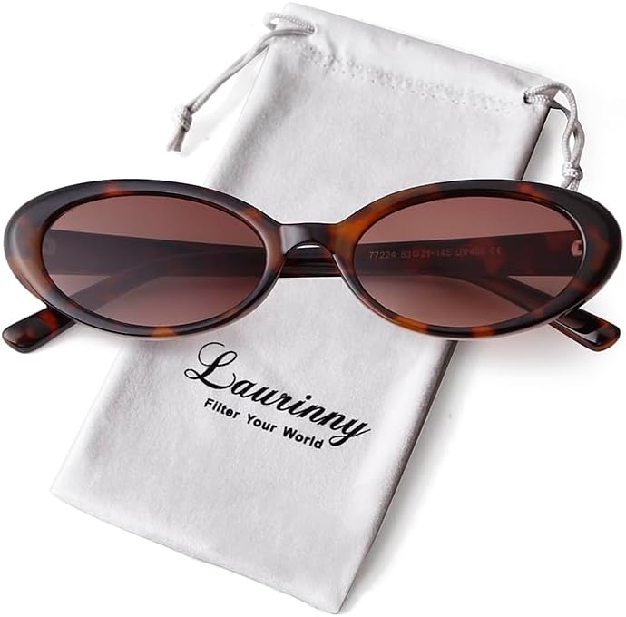 90s Sunglasses for Women Men Retro Small Oval Sunglasses - Image 7