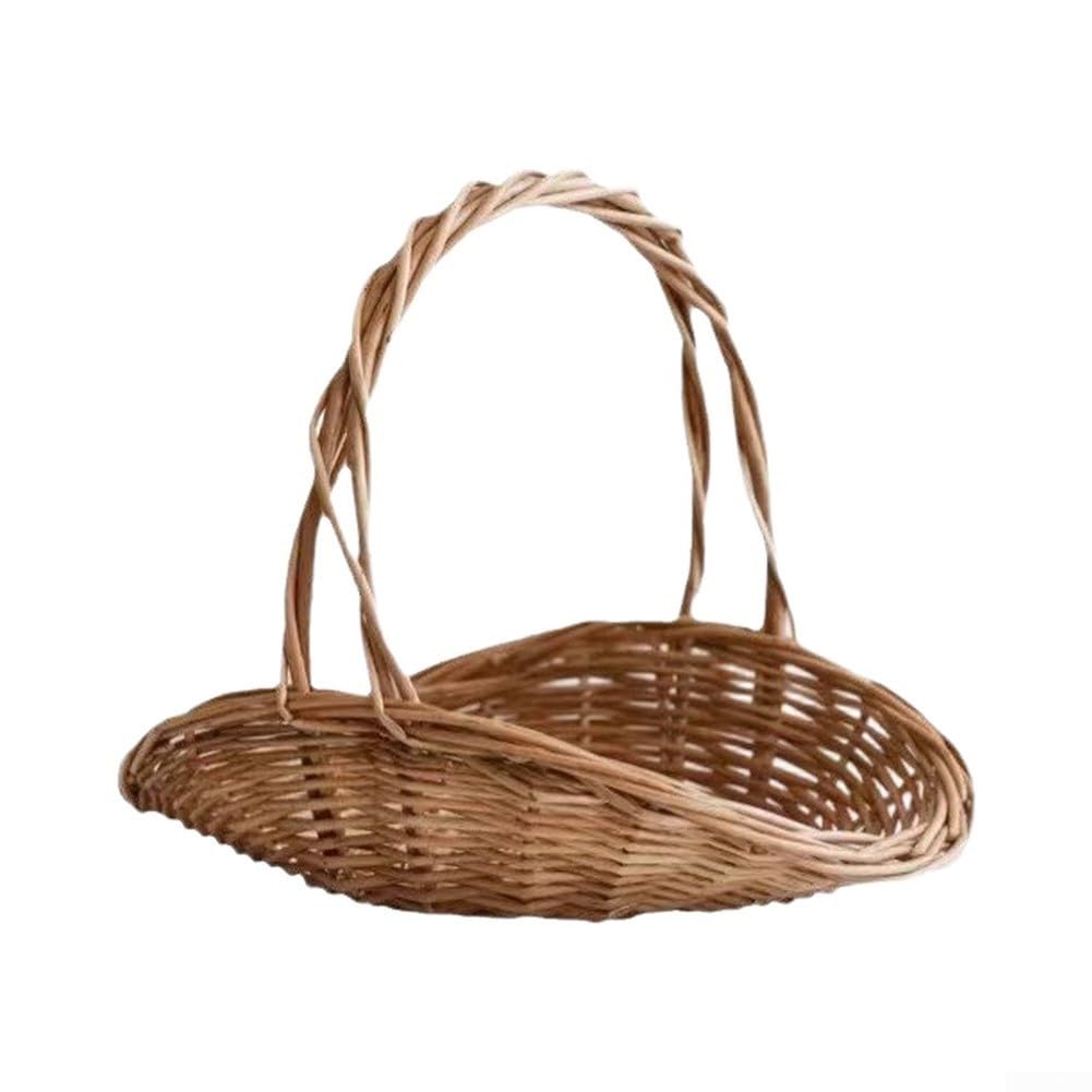 Cesto portaoggetti in rattan intrecciato a mano, grande, 45 x 23 x 16 cm, per soggiorno, giocattoli, coperte (grande)