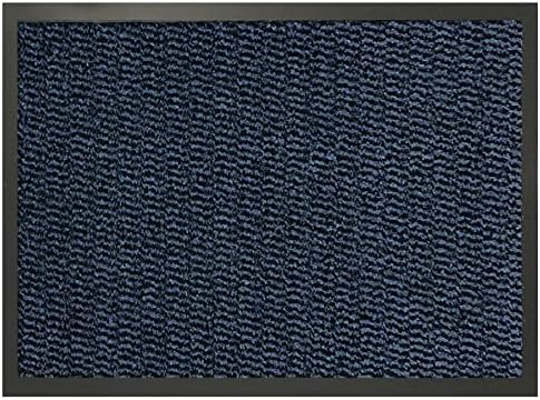 SrS Rugs® Indoor Door Mat - Heavy Duty Non Slip Barrier Mat Absorbent Washable Rubber Backed - Multipurpose Mat for Kitchen, Entryway, Hallway, Home Office (Blue, 40 x 60 cm)