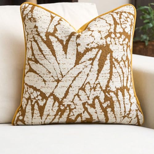 Housses de coussin de ferme boho exquise jaune et blanc avec finitions soignées