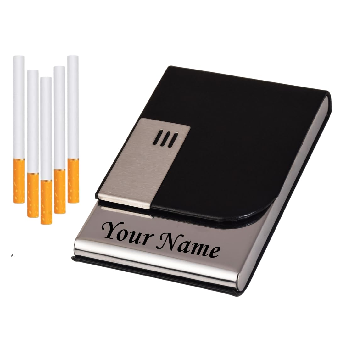 Felstar Customized/Personalized With Name Engraved Metal Cigarette Case Box  for Regular, King and Slim Size Cigarettes, Stylish Gifting Option for  yourself, men, Brother or Husband (Black) : Amazon.in: Bags, Wallets and  Luggage