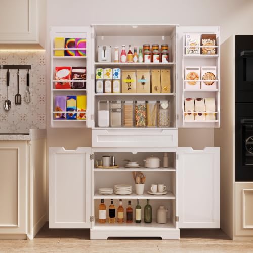 Gizoon Tall Kitchen Pantry Cabinet with Doors and...