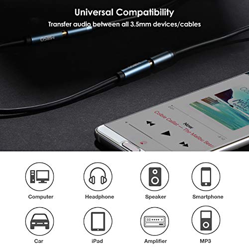 Millso 1/8" 3.5Mm Female To Female Adapter Cable Trs Premium Stereo Gold-Plated Audio Aux Cord Connectors For Headphones, Car Stereo, Or Home Hifi Stereo Sound System - 15Cm/6Inch #TOP4