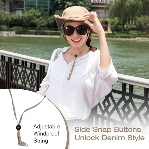Image of Bucket Hat Wide Brim UV Protection Sun Hat Boonie Hats Fishing Hiking Safari Outdoor Hats for Men and Women