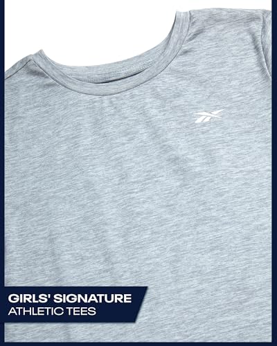 Reebok Girls Athletic Shirts - Dry Fit Short Sleeve Crew Neck Activewear Girls Shirts - Soft Stretch Tech Workout Tshirts2