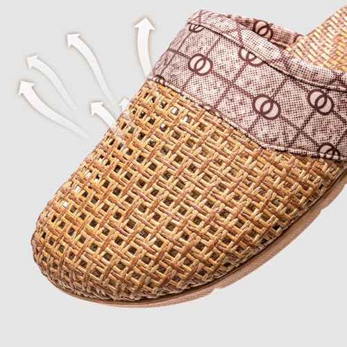 Premium Comfort Cool Breathable Linen Straw Summer Slippers For Men Non Slip Slides Sandals Indoor Outdoor Footwear2