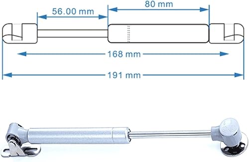Miniatura 2 de Soporte de elevación de seguridad de bisagra de gas de 20 N4.4 libras, amortiguador de gas y apertura suave y amortiguación, cabezal de goma