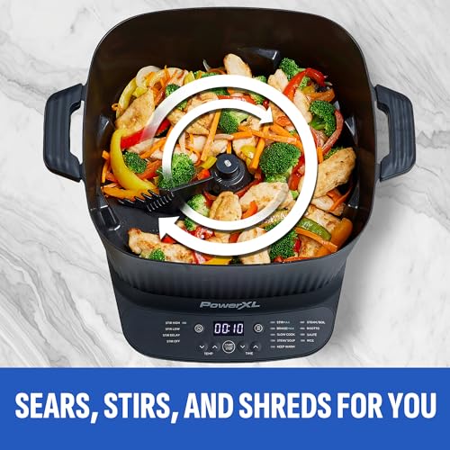 Image of STIRMAX 7.5 Quart Digital Multi-Cooker with Automatic Paddle to Stir and Shred, 9 in 1 programmable presets to Saute, Sear, and Brown Food Before Simmering