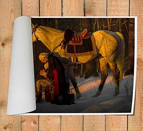 Lyyui George Washington Valley Forge Prayer History Poster Canvas Painting Creativity Poster And Print Wall Art Picture For Living Room Home Decoration (Framed,24×36Inch) #TOP3