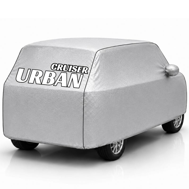 Image of Back-Boo Heavy Waterproof Urban Cruiser Car Cover | Polyester Car Body Covers for Rain & Sun | UV Protection, Dustproof, Scratch Resistant, Windproof, Heat Resistant, Custom Fit - (Silver)