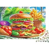 Hamburguesa Americana clásica Puzzle de 1000 Piezas Papel para Adultos Ensalada de Verduras Frescas Juego de Puzzle 1000 Piezas Relajación Decoración Regalo 38x26cm/1000pcs