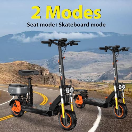 Image of Electric Scooter Adults 1600 W Motor 50 Miles Long Range & 40 MPH Top Speed 10 inch Off Road Tire Folding E-Scooter 48V 27AH Battery Kick Scooter with Detachable Seat for Commuter Outdoor