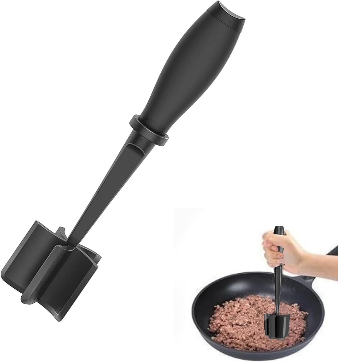 Ablandador de Carne BoAn de Nylon Negro Antiadherente