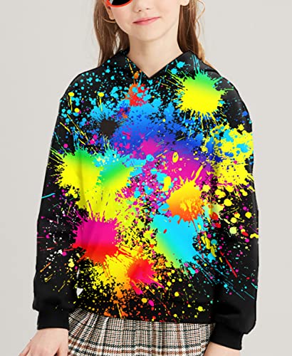 Hgvoetty Hoodies For Boys Colorful Hoodie For Girls 3D Graphic Youth Sweatshirts Cool Kids Hooded Clothes Sweater With Pocket 10-13 Years #TOP3
