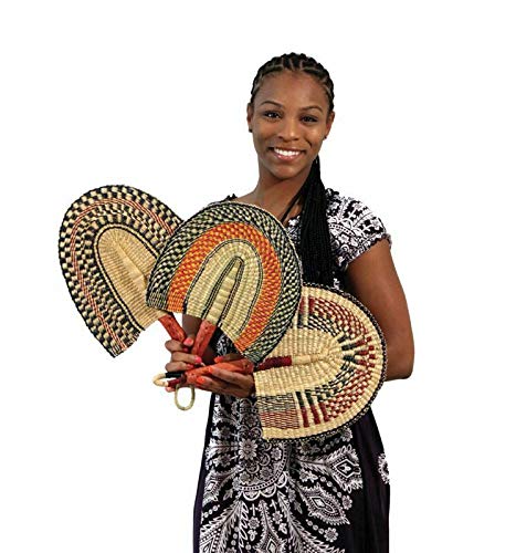 Inspired Fan: Burkina Faso Hand Woven (Pack of 3) | Burkina Faso African Hand Fan Woven 16