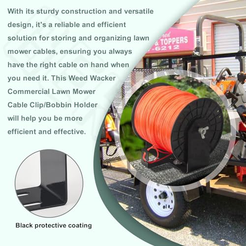 BERPSE Weed Wacker Trimmer Line Holder Adjustable Width (4.5\"-8.6\"), Supports 3 and 5 lb. Spools for Landscape Trailer Organization Accessories - Heavy Duty Stainless Steel with Mounting Hardware
