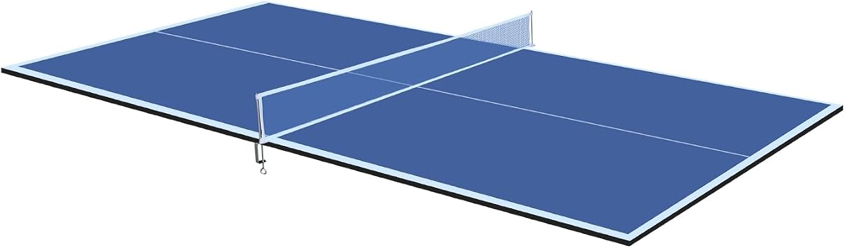 Foldable Portable Table Tennis Table Top for Indoor Games, Blue, 6x3ft Mid-Size Ping Pong Conversion Top, No Assembly Required