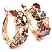 FC Rose Gold Plated Prongs Crystal Element CZ Cubic Zirconia Multi-color Hoop U Earrings