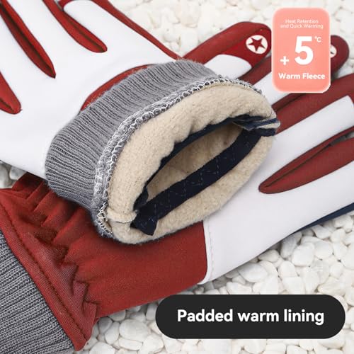 Image of PARDUS Kids Sport Gloves - Fleece Lining for Warmth, Suitable for Primary School Boys and Girls, Thickened for Biking and Snow Play, Windproof and Waterproof Cycling Gloves
