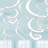 Amscan Frosty Plastic Swirl Decorations (12 Count), White
