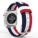 Produktbild MoKo Armband Kompatibel für Apple Watch Series 5/4 / 3/2 / 1 38mm, Nylon Strick Replacement Uhrenarmband Sportarmband Band Erstatzband mit Schließe für Apple Watch Nike+ 38mm 2017, Blau/Weiß/Rot