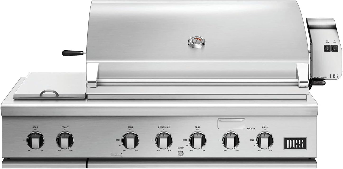 DCS Series 7 48-Inch Built-In Natural Gas Grill With Double Side Burner & Rotisserie - BH1-48RS-N
