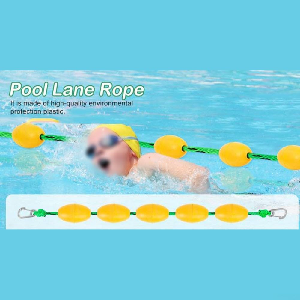 Schwimmbad Bahnenleine Sicherheitsseil 5M/16ft Trennleine Mit 5 Schwimmkörpern Für Pool UV-Beständig(Green Black)