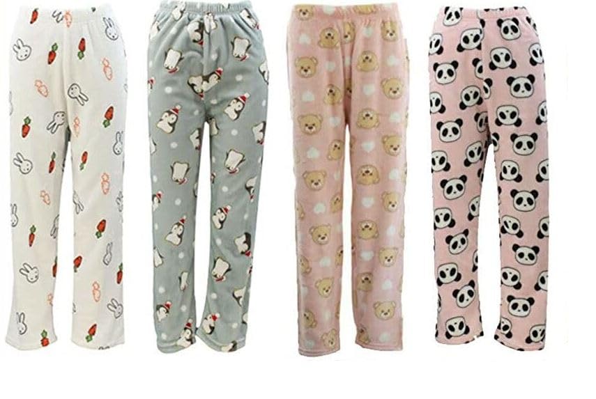 saigon Women's Combo pack of 4 woolen soft fleece Printed Pyjama/Lower (Multicolour)-picture-34