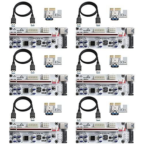 Ya en mundofriki.es: MZHOU PCIe Riser 1X a 16X Riser Card - Riser VER010-X con Cable de Extensión USB de 60cm - GPU Riser 3 Opciones de Energía GPU Crypto Currency Bitcoin Mining (6 Pack)