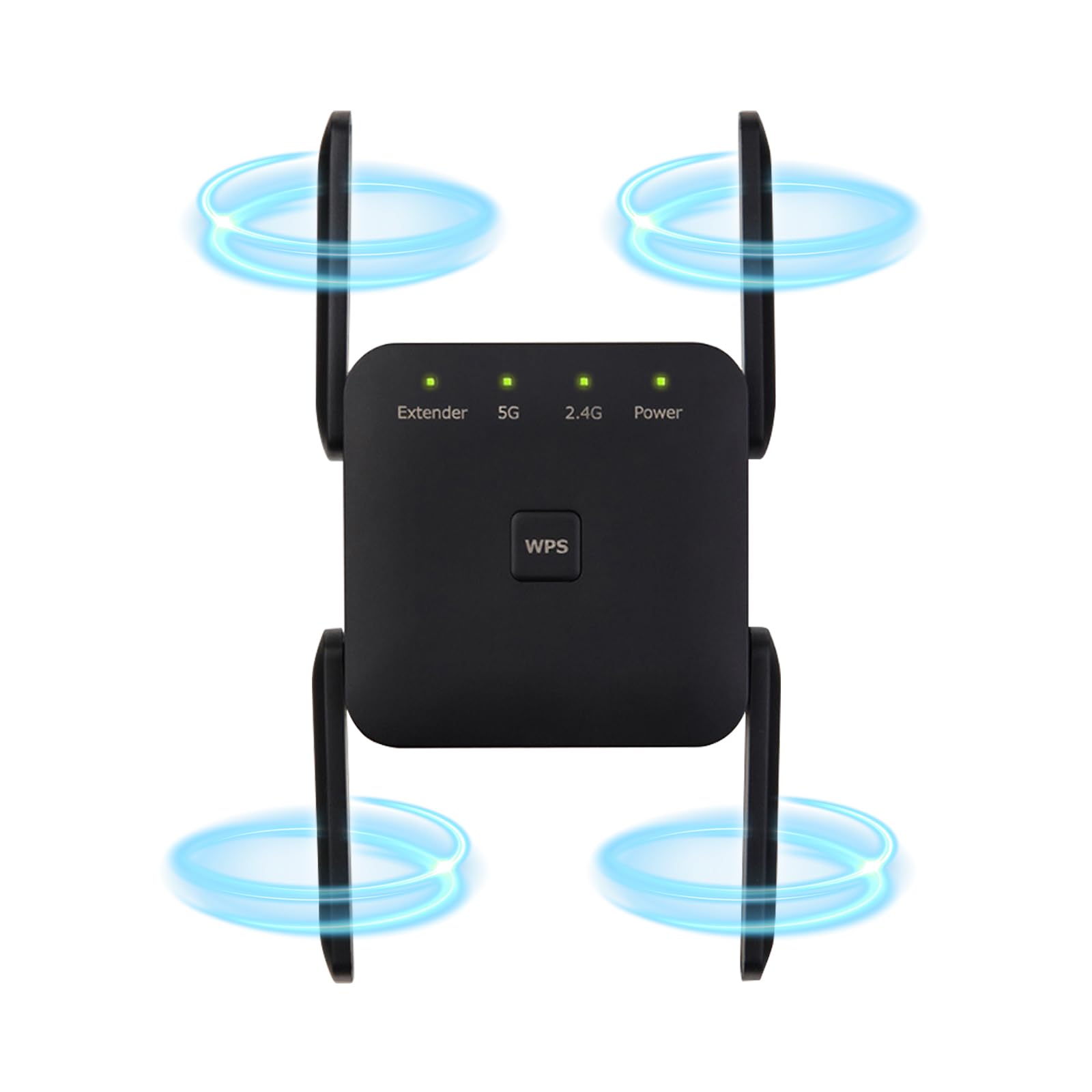 Wzmacniacz Wi-Fi 1200 Mbit/s, podwójny wzmacniacz 2,4 GHz + 5 GHz WiFi Booster z trybem repeatera/router/punktem dostępu, wysoka wydajność z 4 antenami, wzmacniacz rozszerzeń z portem LAN