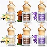 Vetuslumen Car Air Freshener 6 Pack, Vanilla Cream,Mahogany & Lavender 3 Natural Scent, Long Lasting Essential Oil Fragrance Diffuser, Hanging Air Freshener Cute Car Accessories Interior for women