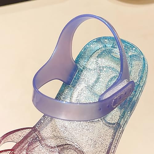 Jelly Sandals for Girls Kids Toddler Princess Dress Up Flat Colorful Mary Jane Shoes Rainbow Summer Casual Sandal 6