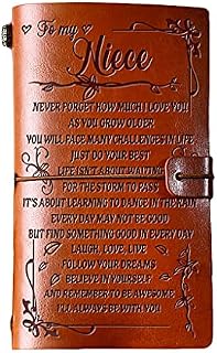 MONLEYTA Elegant Handcrafted Diary Notebook Engraved Leather Journal Message Note Book To niece