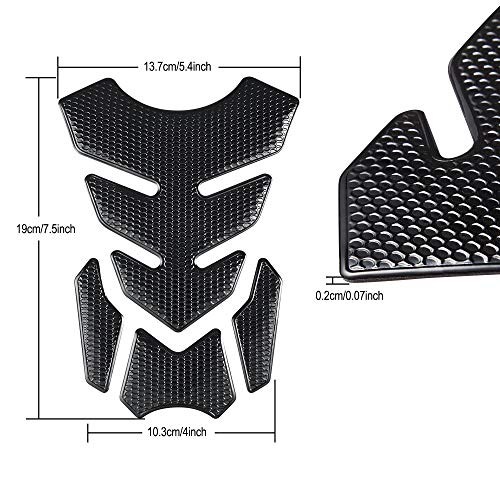 Tomall 3D Gas Tank Protector For Motorcycle Tank Pad Decal Soft Rubber Tank Pad Protector Sticker Anti Slip Waterproof Sticker Motorcycle Sticker Modified Decoration (Black) #TOP1