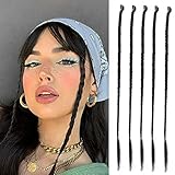 Braid Hair Extensions, 5 PCS Baby Braids Front Side Bangs Clip in Hair Extensions Long Braided Hair Piece Natural Soft Synthetic Hair for Women Girl Kinds Daily Wear Black Color (Natural Black)