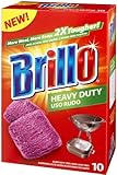 Brillo Heavy Duty Steel Wool Soap Pads, Original Red Scent, 10-Count
