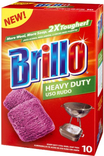 Brillo Heavy Duty Steel Wool Soap Pads, Original Red Scent, 10-Count