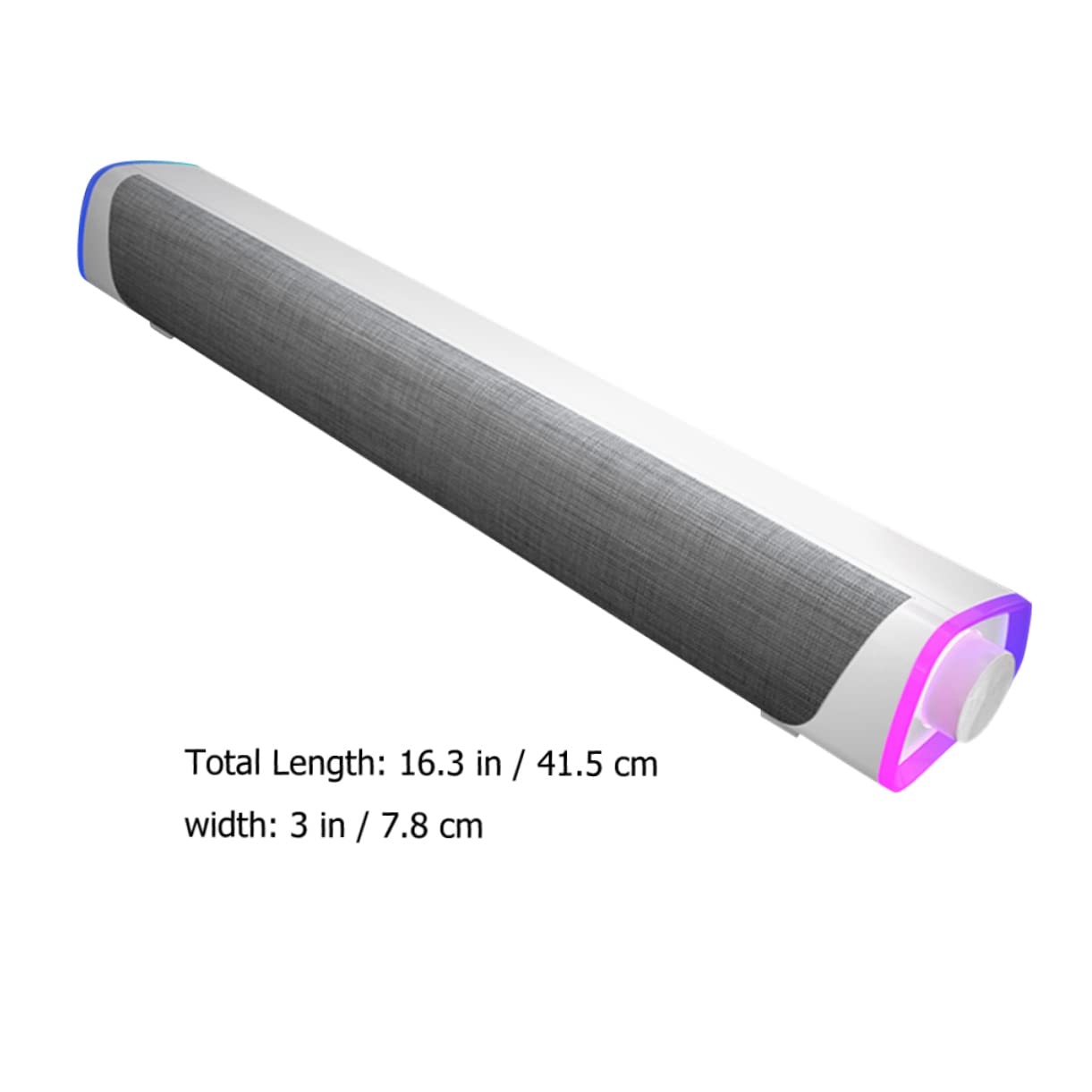 Homoyoyo Barre de Son Prise Jack Barre de Sons PC Stéréo à 2 Haut-parleurs Tissu 6w pour Bureau et Maison Clair et Compact
