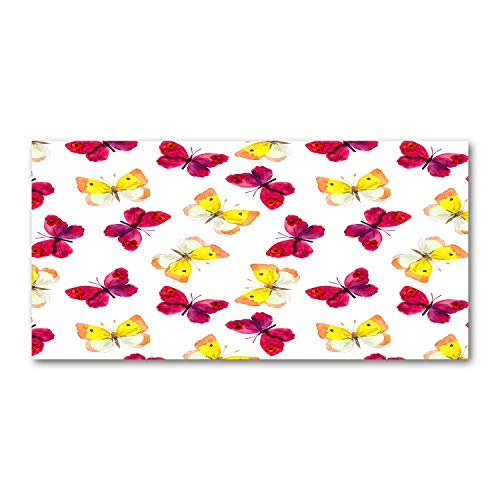 Déco murale acrylique haut de gamme effet verre papillons rouge - 2