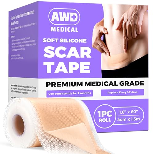 awd silicone scar sheets for surgical scars - seamless medical grade silicone scar tape for c section tummy tuck tape - silicone skin patches after surgery must haves 1634 x 6034 seamless roll