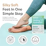 ZenToes Moisturizing Foot Mask for Dry Cracked Feet | Shea Butter, Jojoba Oil & Squalane Infused Hydrating Sheet Masks | Spa Experience At Home | Mess Free Design | Vanilla Citrus Scented, 3 Pairs - Image 2
