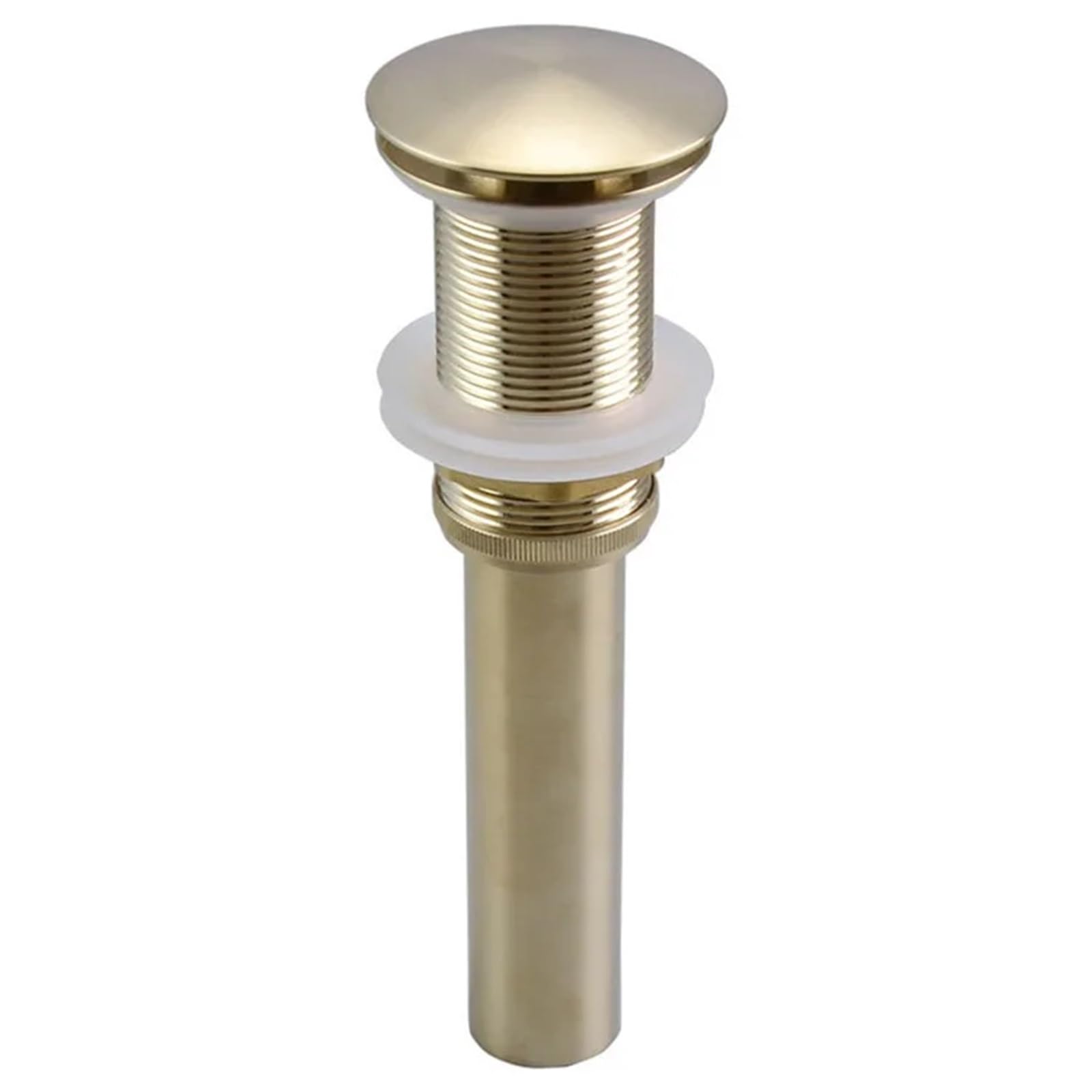 Rtbvghjik Bg No Overflow Gray Pop Up Drain Bathroom Sink Vessel Vanity Brushed Gold Solid Brass Assembly Replacement Kits Stopper, Flip Top, Overflow For Bathroom Sinks(Bg No Overflow)