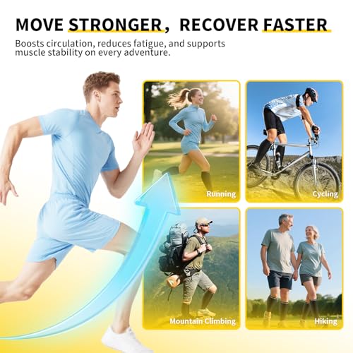 Image of CAMBIVO Calf Compression Sleeve 3 Pairs Footless Compression Socks Running | Leg Sleeves for Men & Women, 15-20mmHg, Shin Splints Relief & Recovery, Fitness, Cycling, Varicose Veins, Travel, Nurse