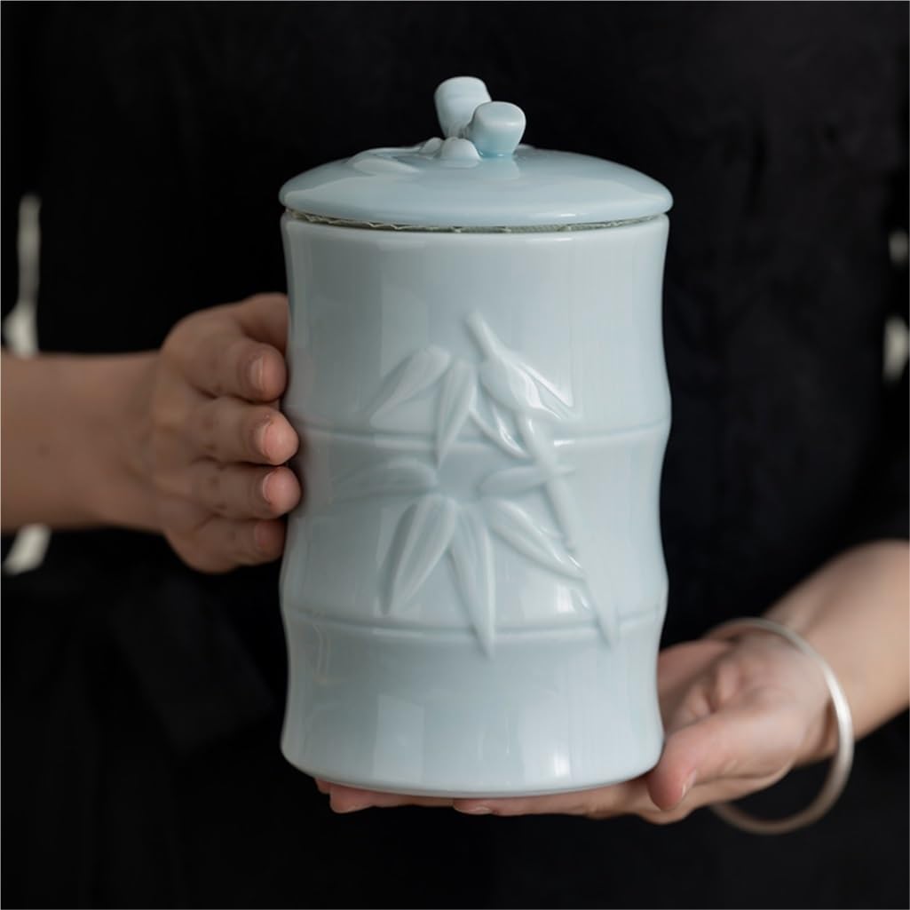SONGCHAO Sugar Jar Embossed Polygonatum Tea Cans Household Kitchen Food Storage Cans Sealed Cans Loose Tea Storage Container Cans Tea Canister (Color : B)