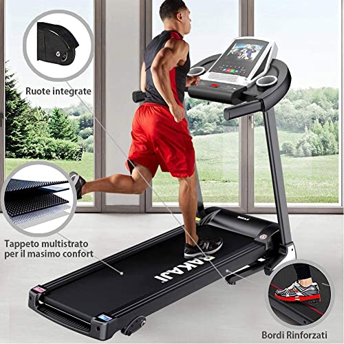 BAKAJI Tapis Roulant Elettrico Wi-Fi con Schermo a...